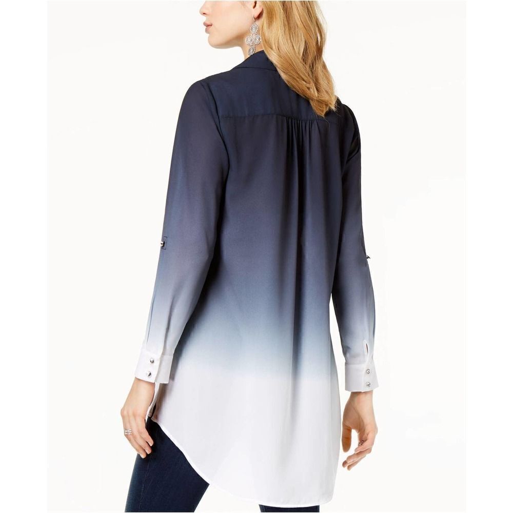 Inc Dip-Dyed Button-Front Tunic - Picture 2 of 9